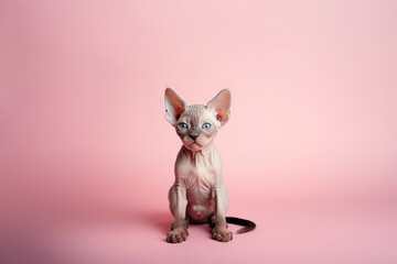 Sphynx cat isolated on a peach fuzz background

