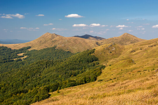Połoniny w Bieszczadach jesienią