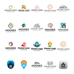 Home building property set logo on white background
