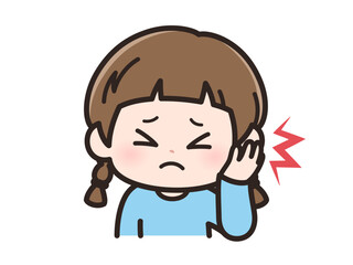 耳が痛いの女の子の顔