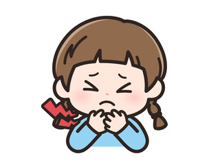 喉が痛いの女の子の顔