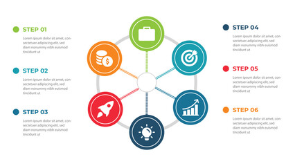 Business circle infographic.Can be used for process diagram, workflow layout, info graph, annual report, flow chart.