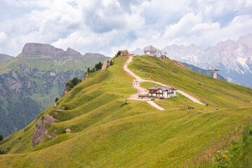 Dolomite alps in Italy, scenic mountain landscape