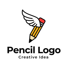 Creative pencil logo design vector template