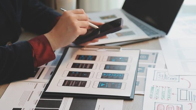 Programmer and Developer coding software application.