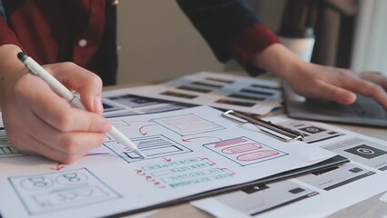 Programmer and Developer coding software application.