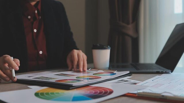 Programmer and Developer coding software application.