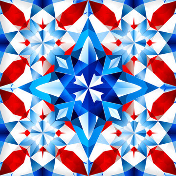 red, white, and blue star pattern