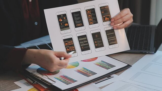 Programmer and Developer coding software application.
