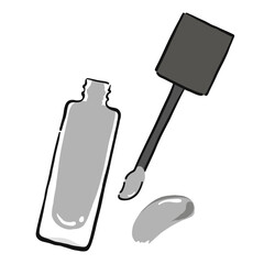 手書き風のシンプルなリップグロスとブラシストローク