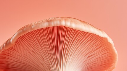 Peach fuzz oyster mushrooms close up