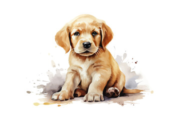 .Watercolor puppy. Vector illustration design..