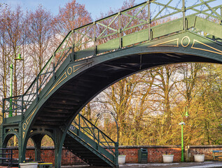 Railway station footbridge.