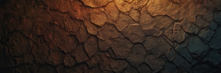 Fototapeta premium An old stone wall. Stones flaked. Glints of light and shadow. Background.