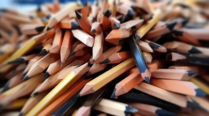 A bundle of freshly sharpened pencils, ready to embark on a creative journey. - Powered by Adobe