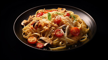 Classic dish of italian pasta with fresh ingredients 