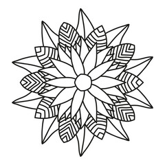 abstract floral ornament outline coloring page vector illustration