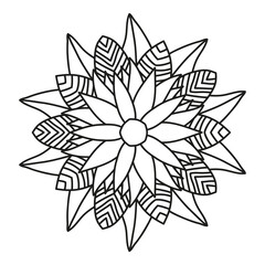 abstract floral ornament outline coloring page vector illustration
