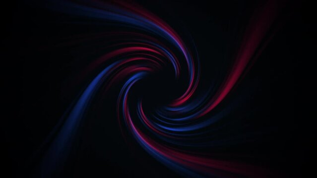 Colored abstract swirling lines on a dark background. 4k video animation with seamless loop.
