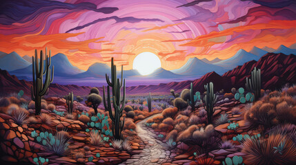 Phoenix american saguaro usa southwest west silhouette america southwestern arizona background western - obrazy, fototapety, plakaty