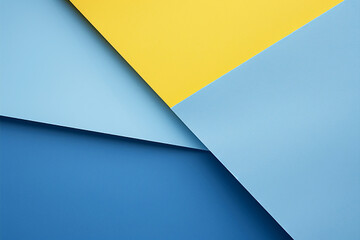 Yellow and blue paper background. Copy space for text or design.