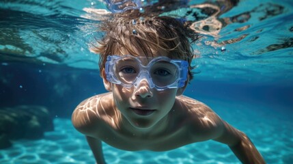 Fototapeta premium Boy snorkeling 
