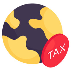 Editable design icon of global tax