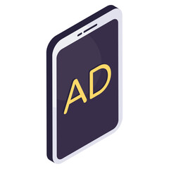 Modern design icon of mobile ad