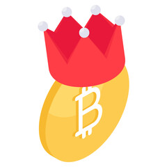 An icon design of bitcoin, editable vector 