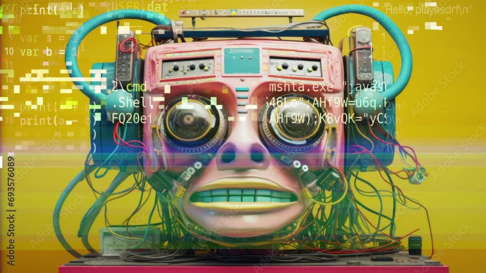 Aufkleber weird and strange changing cyborgs and robots
