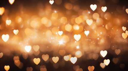 Bokeh Hearts and Lights Valentine's Day Background