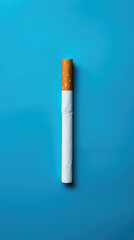 cigarette on blue background