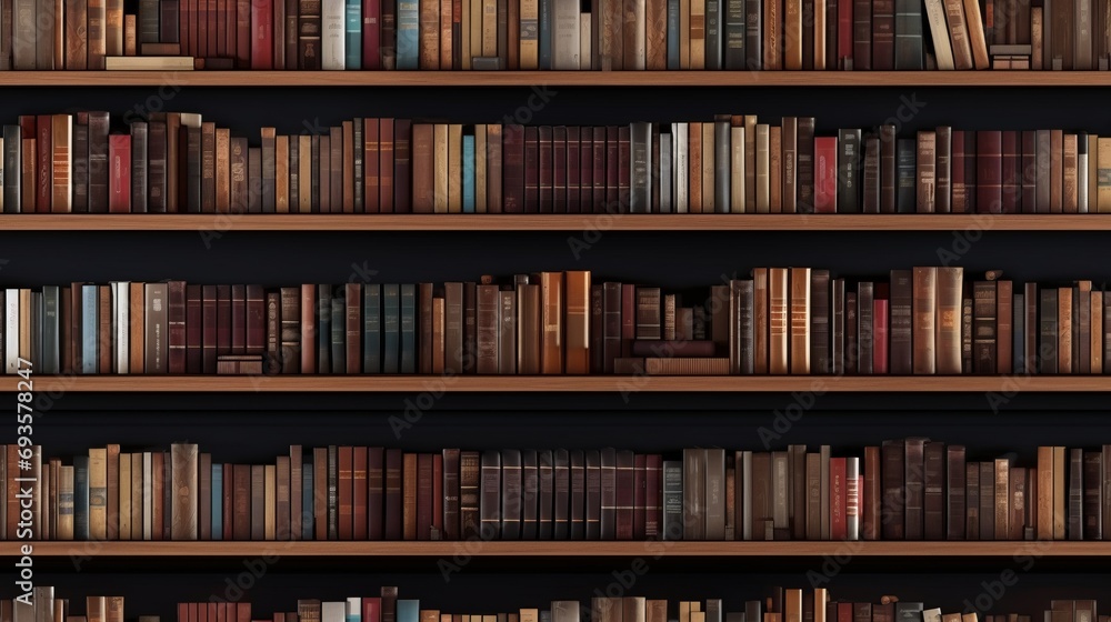 Poster bookshelves pattern generative ai