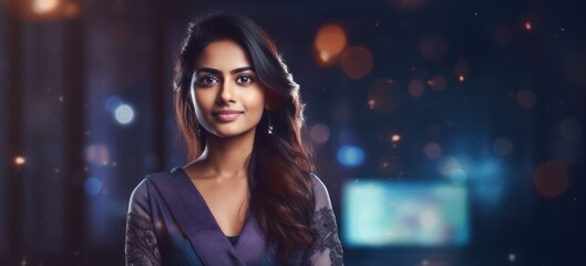 East Indian Woman Web Developer Employee Career Good Looking Background Generative AI