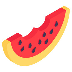 Summer juice fruit icon, vector design of watermelon 
