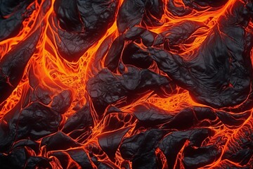 Close-up macro lava, magma, fusion, realistic background
