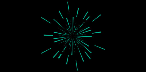 Drawing Of Celebration Party Sparklers On Black Background, Firework Explosion Vector Illustration.