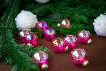 Rose transparent Christmas tree balls