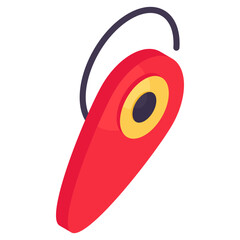 An isometric design icon of bluetooth earphone 