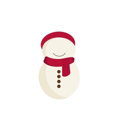 Snowman with a scarf isolated on white background - 693581865