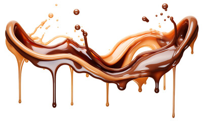 Chocolate dripping isolated on white background
