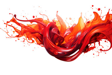 Red liquid splash isolated on white background - obrazy, fototapety, plakaty