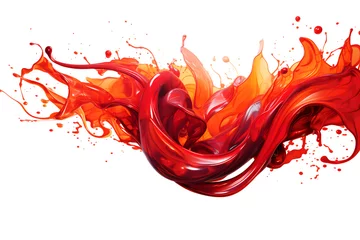  Red liquid splash isolated on white background © Oksana