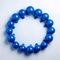 blue beads isolated on white