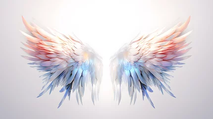 Fotobehang Beautiful magic watercolor angel wings isolated on white background © Oksana