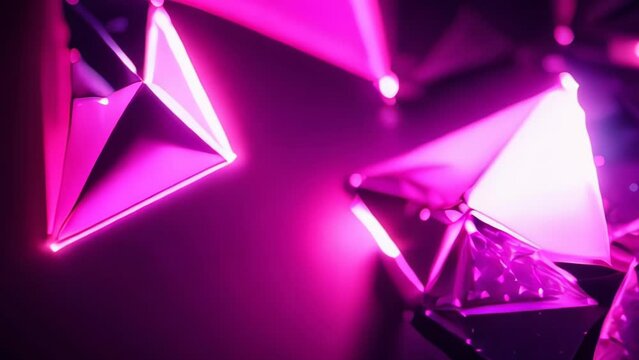 animation of Shiny pink gemstones moving in the light