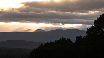 Beautiful Sunset in the Silent Appalachian Mountains