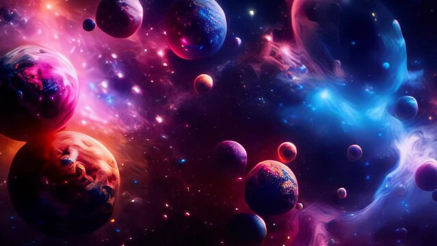 colorful shapes in form of universe creation