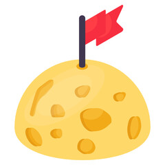 A unique design icon of flagged planet 