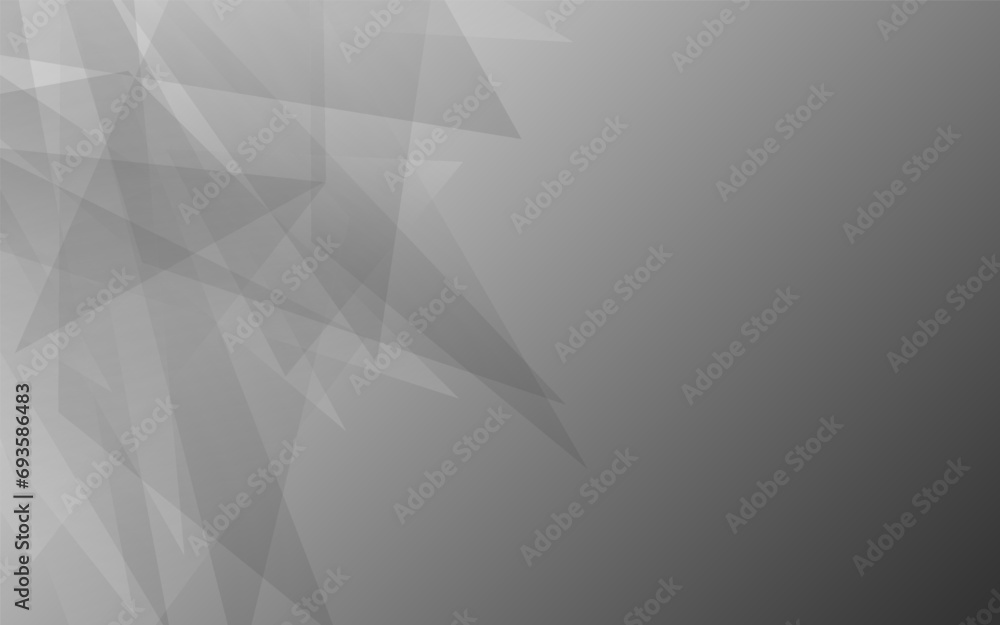 Poster abstract bright background of random triangles of different sizes and transparency. conceptual techn